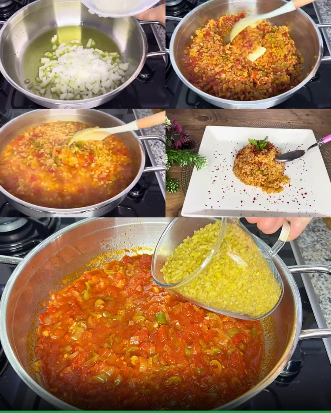Pilaf de bulgur cu roșii și legume